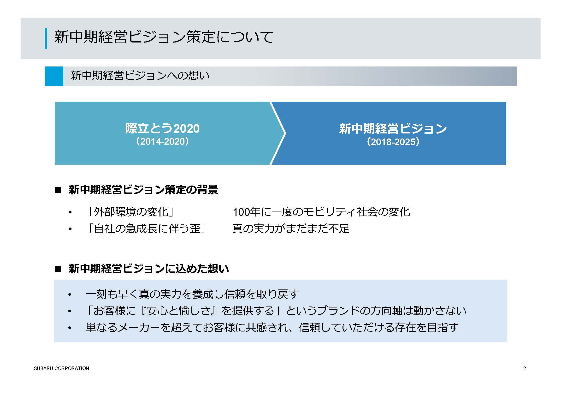 新中期経営ビジョンへの想い